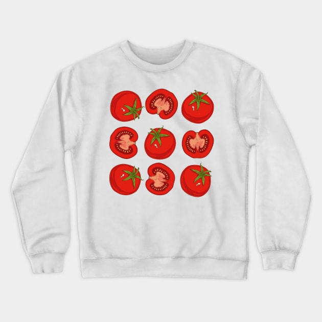 Ripe Red Tomatoes Crewneck Sweatshirt by deepfuze